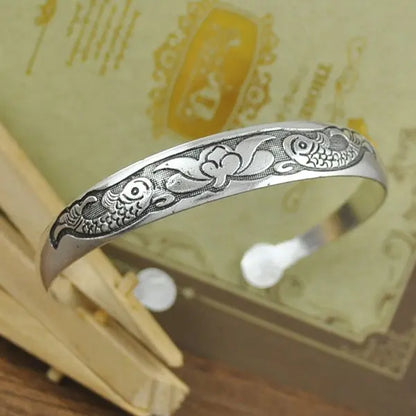 Retro Tibetan Silver Bangle
