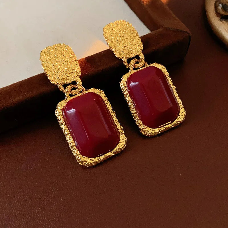 Celeste Ruby Oval Studs