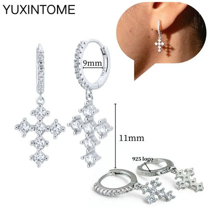 Celeste Crystal Silver Hoops