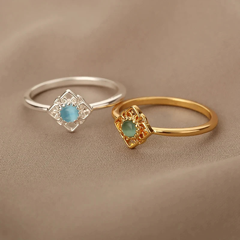 Ethereal Opal Flower Ring