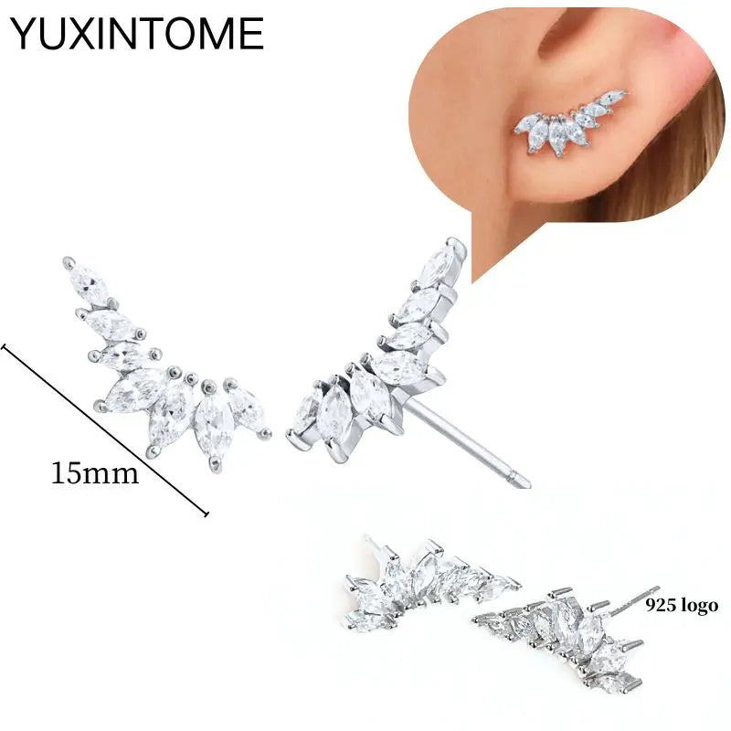 Celeste Crystal Silver Hoops