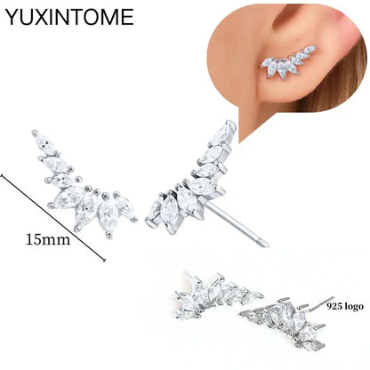 Celeste Crystal Silver Hoops