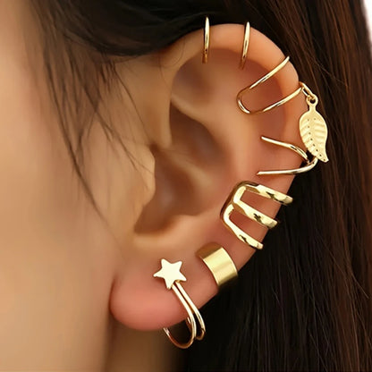 Celeste Leaf Ear Cuff Set