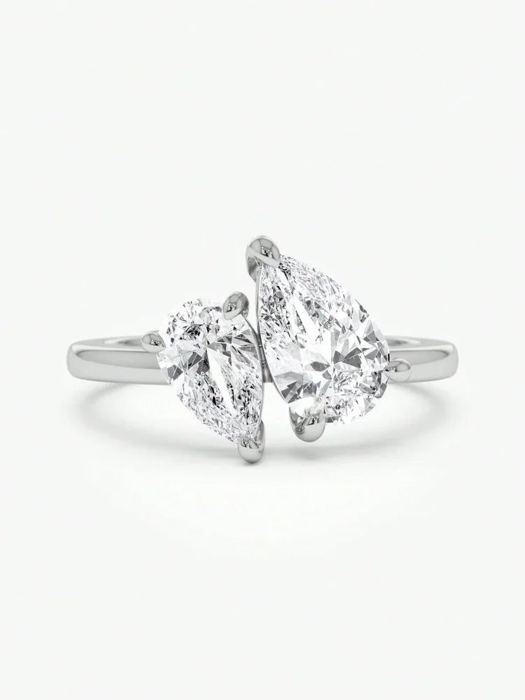 Sparkling Pear Drop Ring