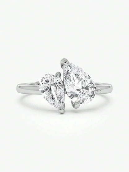 Sparkling Pear Drop Ring