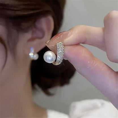 Celeste Pearl Circle Earrings