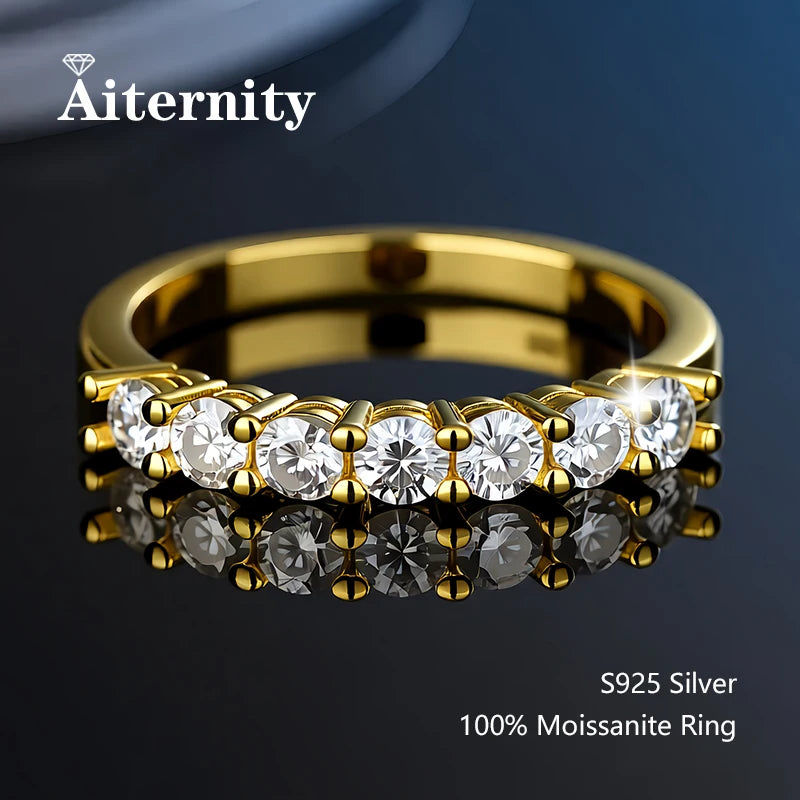Sterling Moissanite Wedding Band