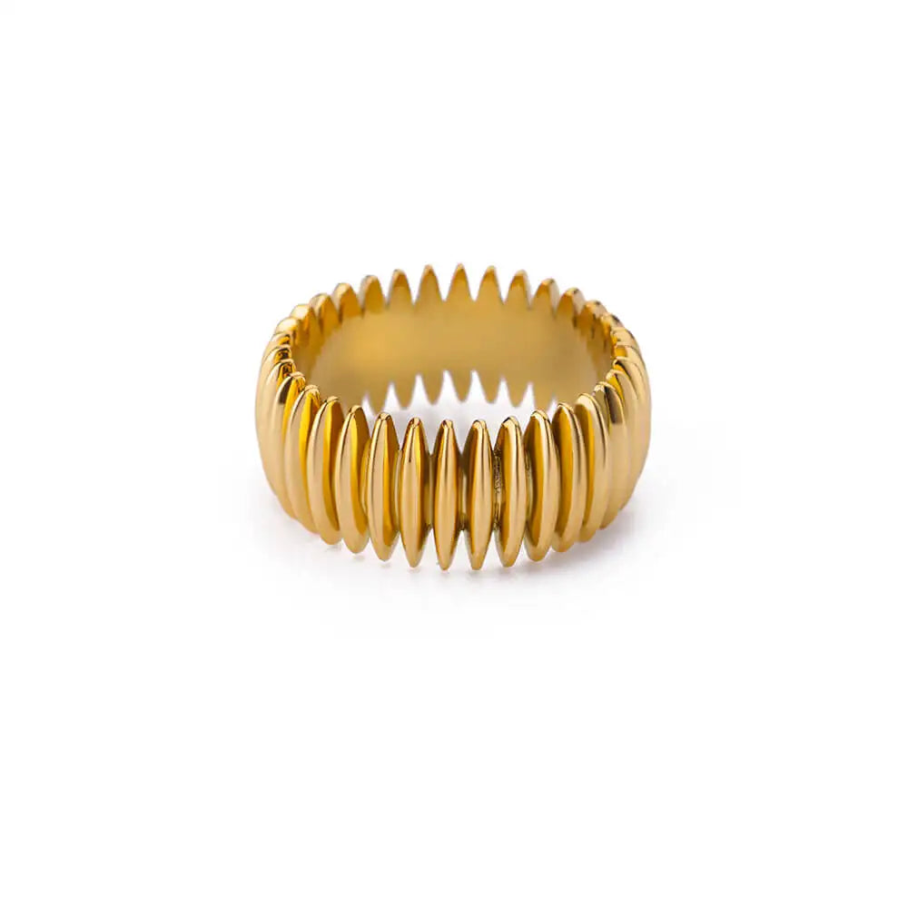 Gold Stripe Statement Ring