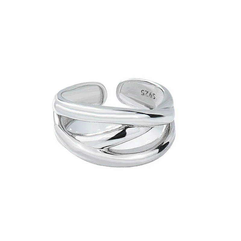 Celeste Double Wave Silver Ring