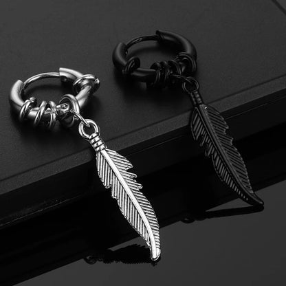 Celeste Cross Feather Studs
