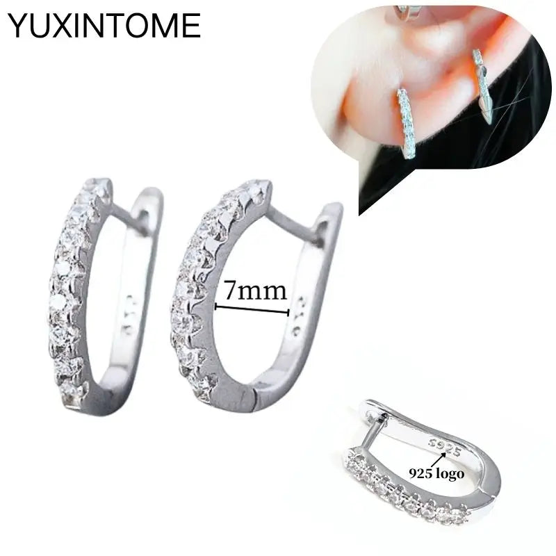 Celeste Crystal Silver Hoops