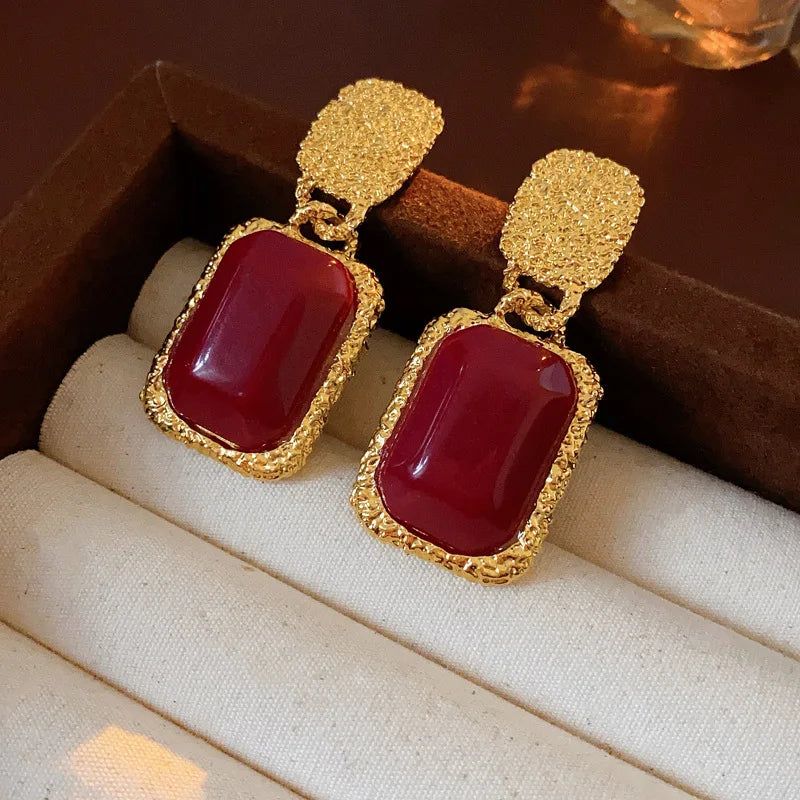 Celeste Ruby Oval Studs