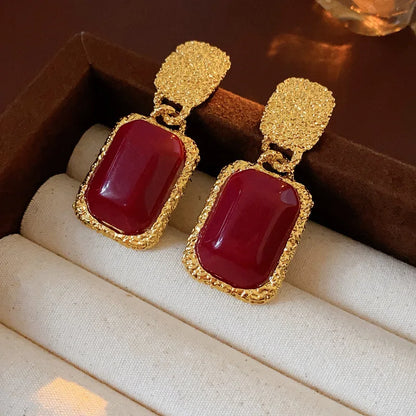 Celeste Ruby Oval Studs