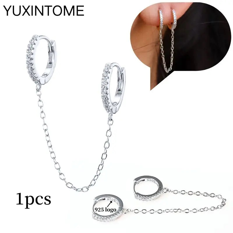 Celeste Crystal Silver Hoops