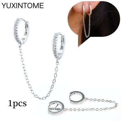 Celeste Crystal Silver Hoops
