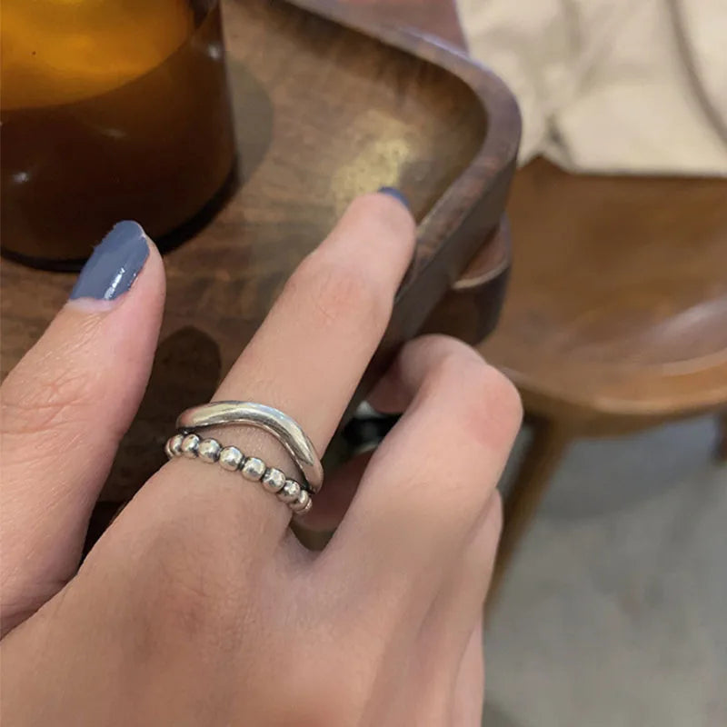 Celeste Double Wave Silver Ring