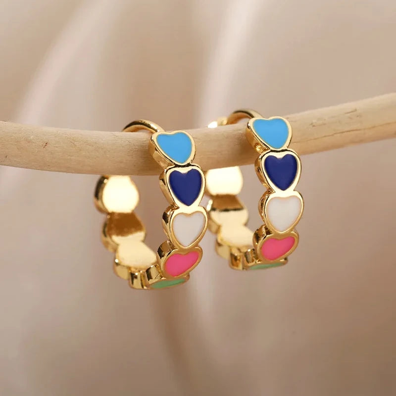 Celeste Heart Hoop Earrings