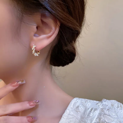 Celeste Pearl Circle Earrings