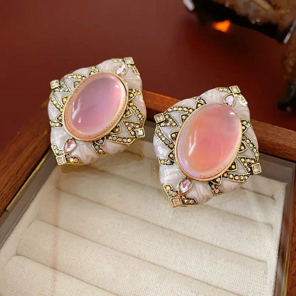 Celeste Ruby Oval Studs