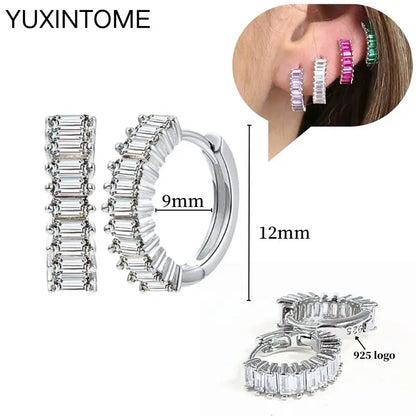 Celeste Crystal Silver Hoops