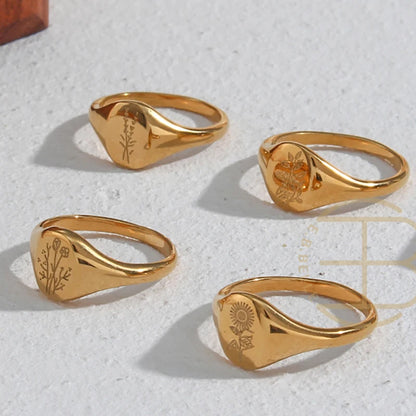 Golden Bloom Signet Ring