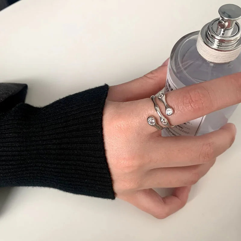 Celeste Double Wave Silver Ring