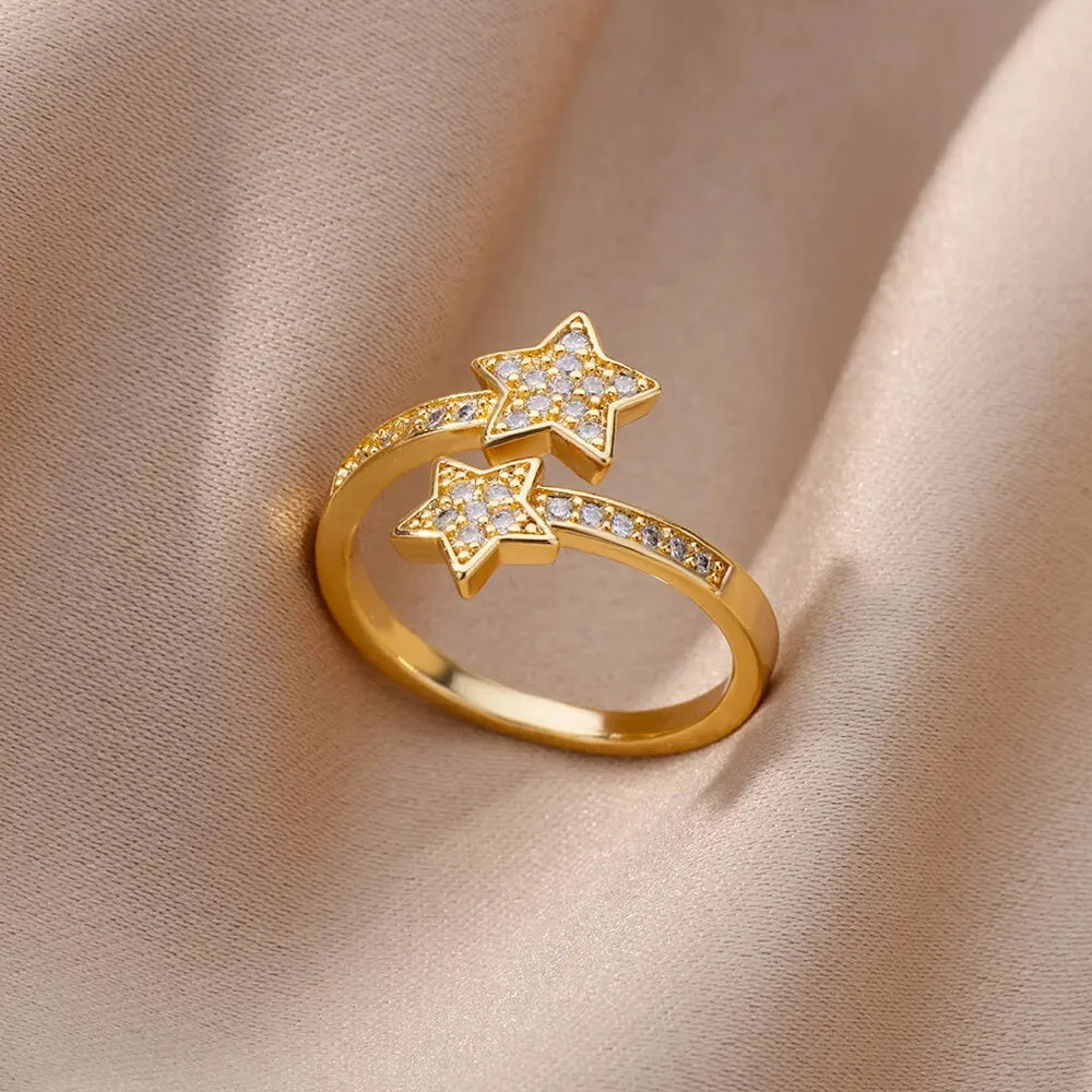Golden Geo Glow Ring