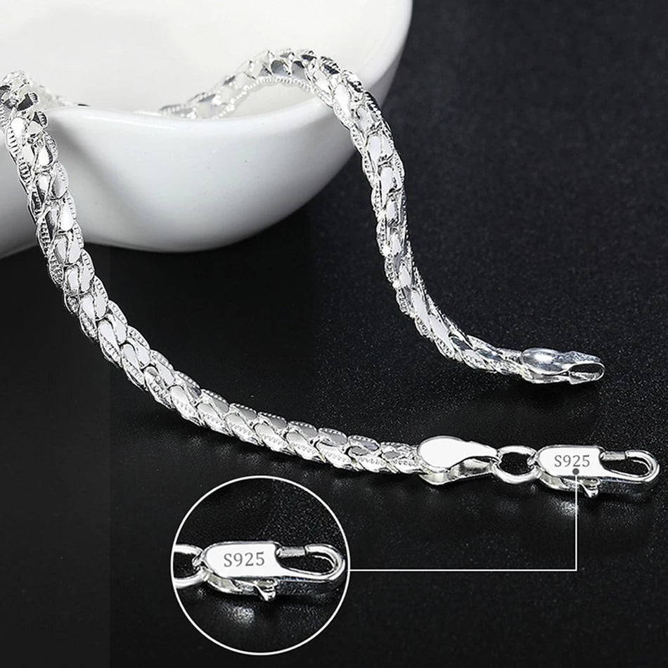 Celeste Square Chain Silver Bracelet