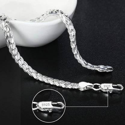 Celeste Square Chain Silver Bracelet