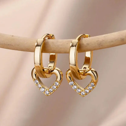 Celeste Heart Hoop Earrings