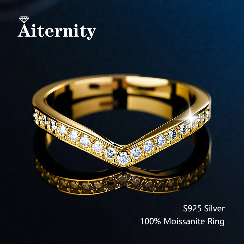 Sterling Moissanite Wedding Band
