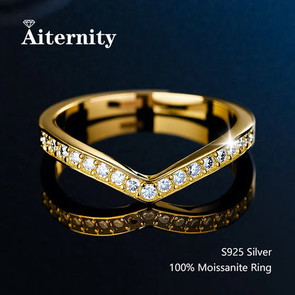 Sterling Moissanite Wedding Band