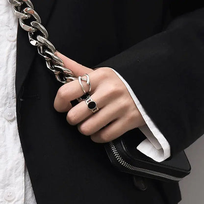 Vintage Geometric Charm Ring