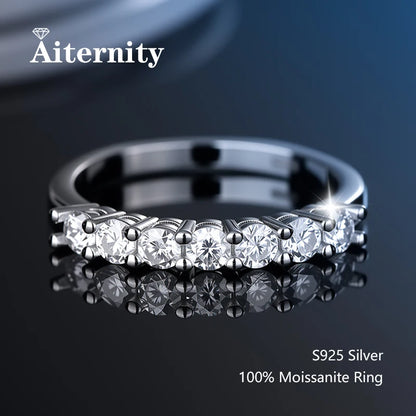 Sterling Moissanite Wedding Band