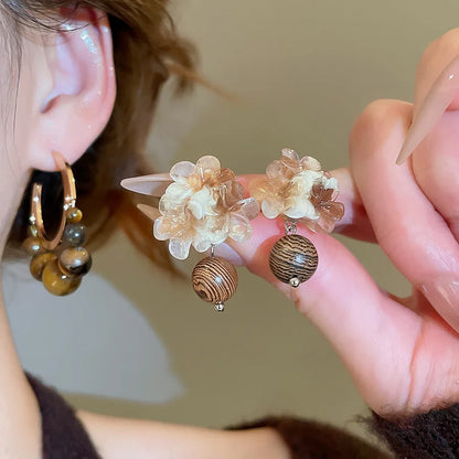 Celeste Amber Bloom Studs
