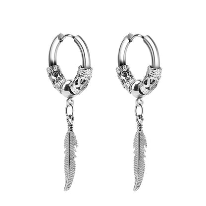 Celeste Cross Feather Studs