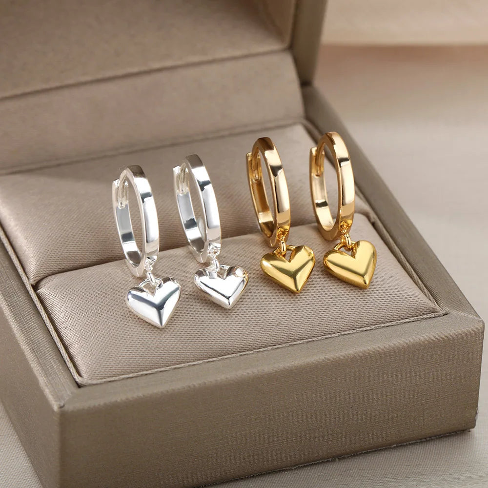 Celeste Heart Hoop Earrings