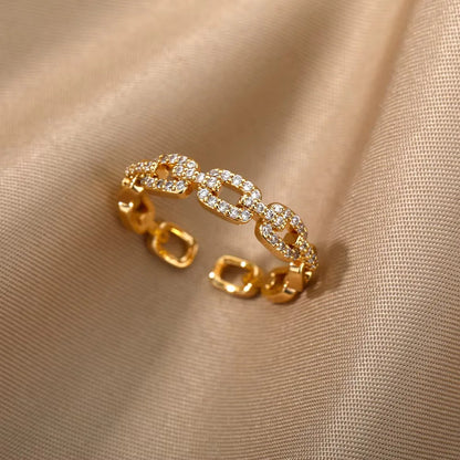 Gold Zircon Geometry Ring