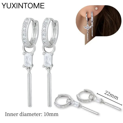Celeste Crystal Silver Hoops