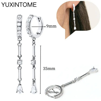 Celeste Crystal Silver Hoops