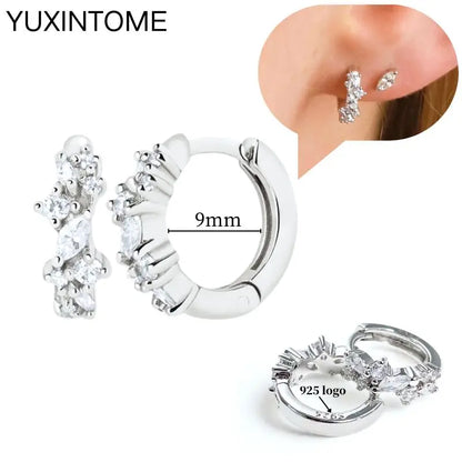 Celeste Crystal Silver Hoops