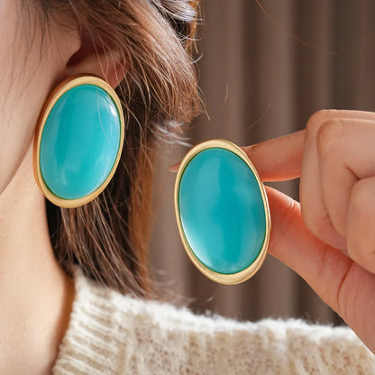 Celeste Ruby Oval Studs