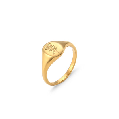 Golden Bloom Signet Ring