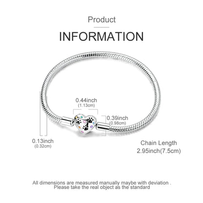 Celeste Heart Charm Snake Bracelet