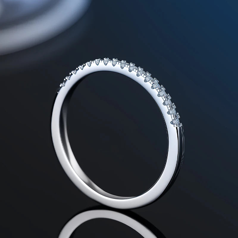 Sterling Moissanite Wedding Band