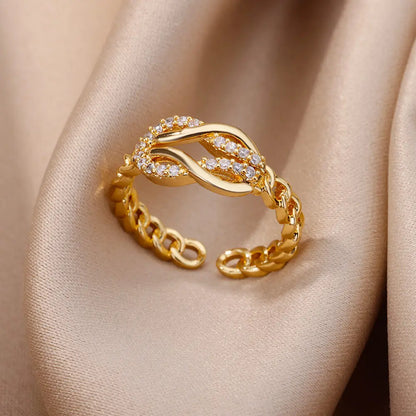 Gold Zircon Geometry Ring