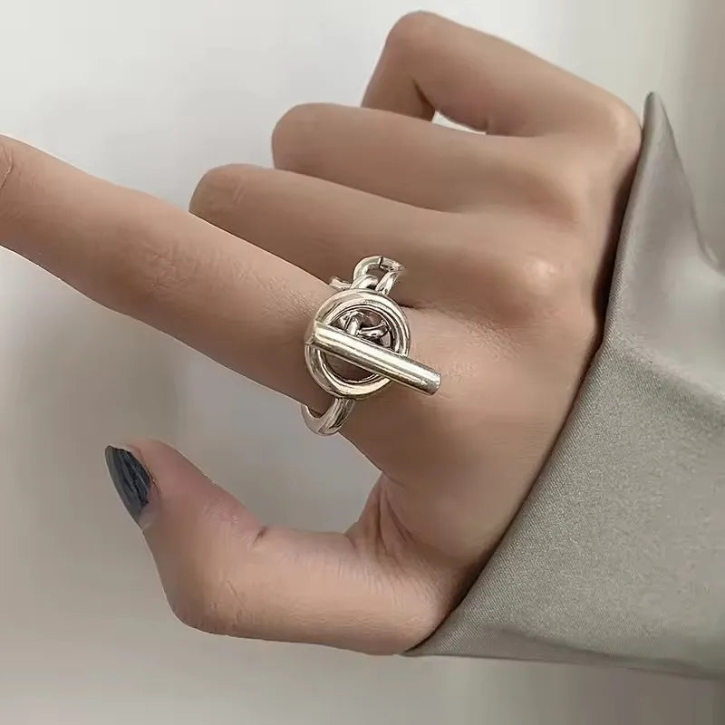 Vintage Geometric Charm Ring
