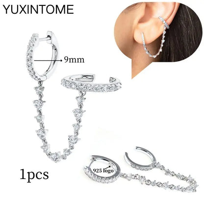 Celeste Crystal Silver Hoops