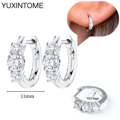 Celeste Crystal Silver Hoops