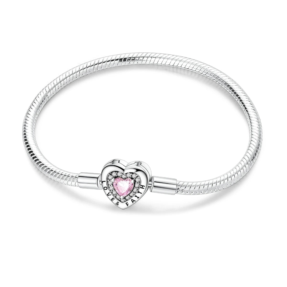 Celeste Heart Charm Snake Bracelet